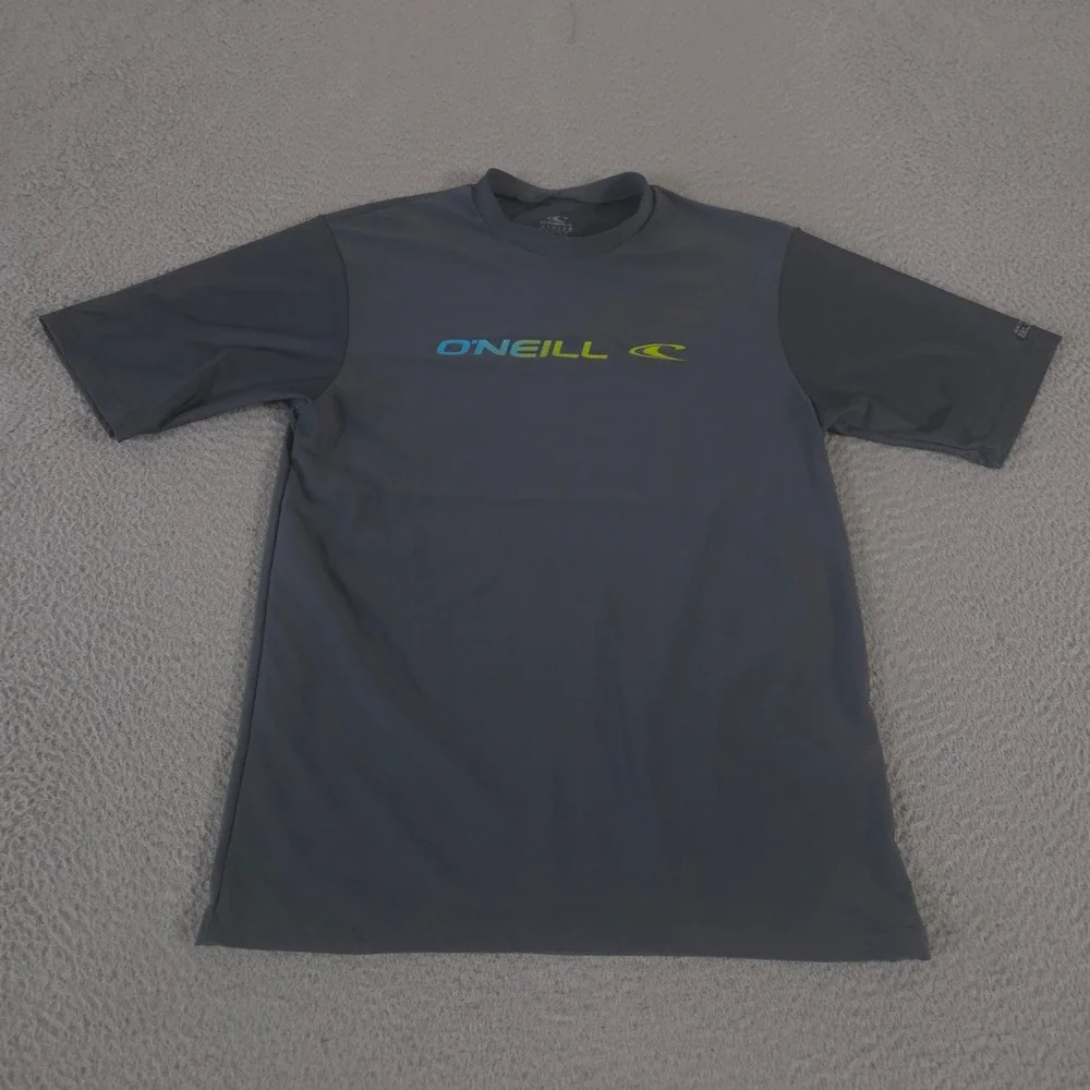 O'Neill Shirt Mens Medium Grey Rash Guard Basic Skin UPF 50+ Sun Protection Logo